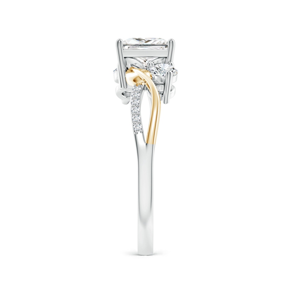 6.2mm FGVS Nature Inspired Princess-Cut Lab-Grown Diamond Twisted Vine Engagement Ring in 10K White Gold 10K Yellow Gold side 299