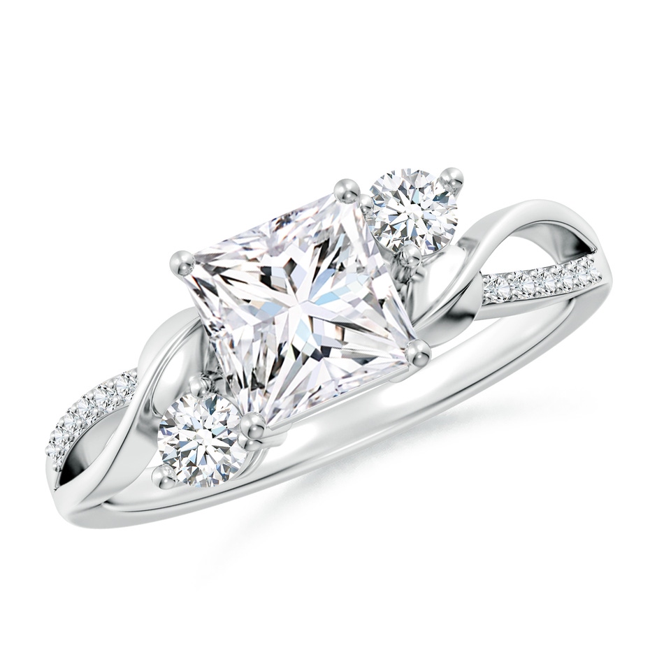 6.2mm FGVS Nature Inspired Princess-Cut Lab-Grown Diamond Twisted Vine Engagement Ring in P950 Platinum 