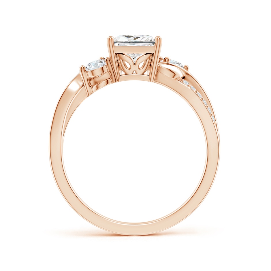 6.2mm FGVS Nature Inspired Princess-Cut Lab-Grown Diamond Twisted Vine Engagement Ring in Rose Gold side 199