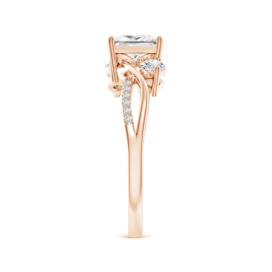 6.2mm FGVS Nature Inspired Princess-Cut Lab-Grown Diamond Twisted Vine Engagement Ring in Rose Gold side 299
