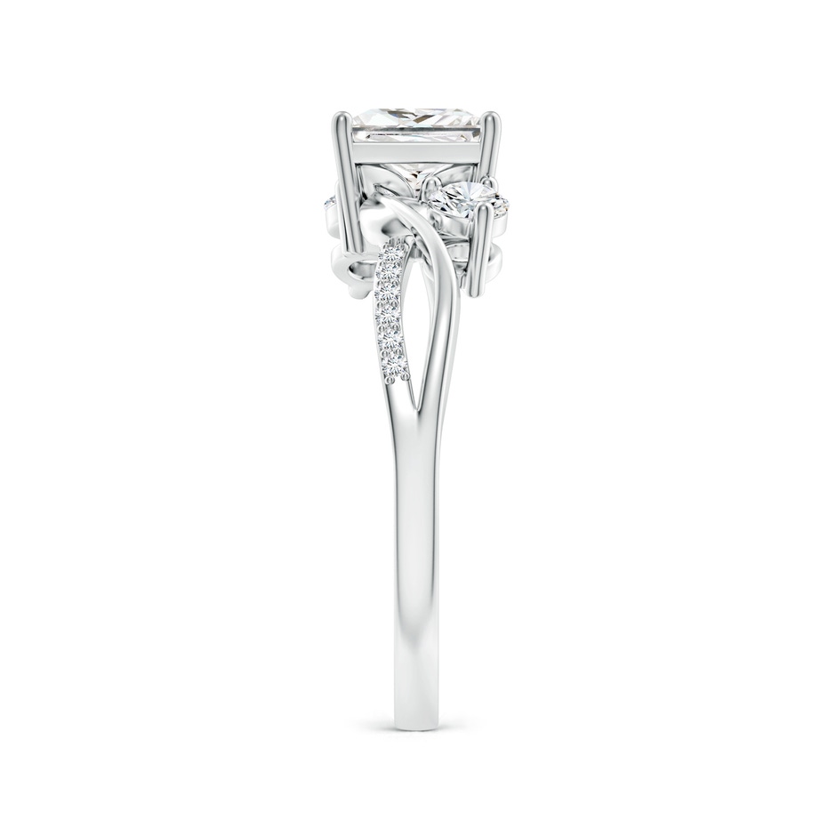 6.2mm FGVS Nature Inspired Princess-Cut Lab-Grown Diamond Twisted Vine Engagement Ring in White Gold side 299