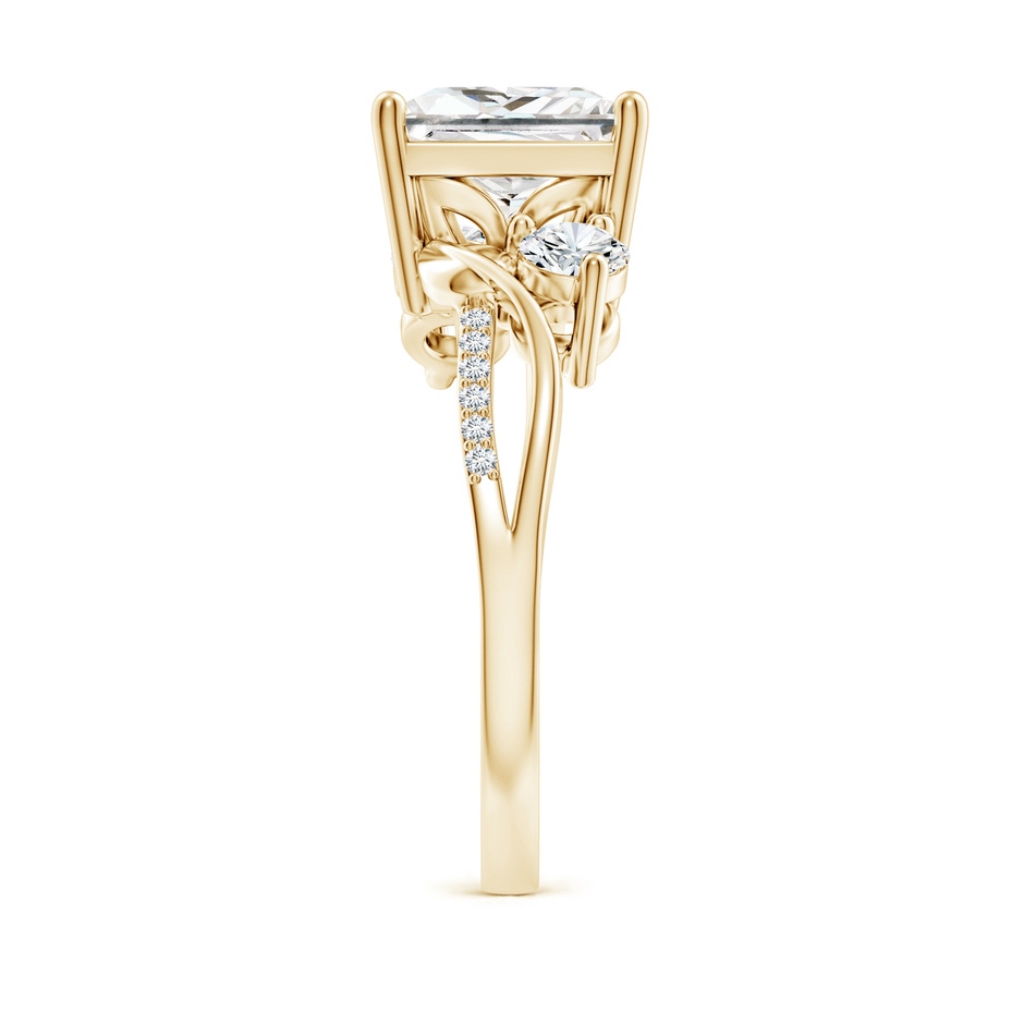 7.9mm FGVS Nature Inspired Princess-Cut Lab-Grown Diamond Twisted Vine Engagement Ring in 18K Yellow Gold side 299