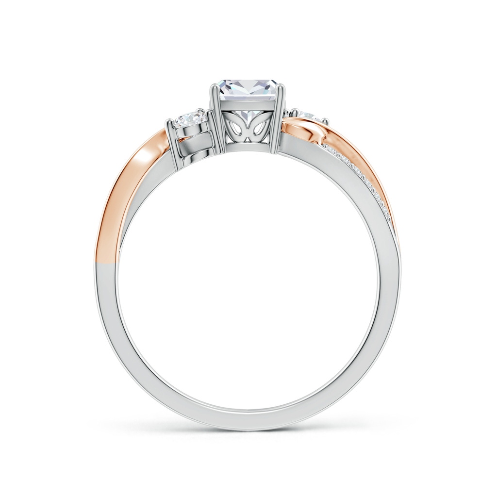 5mm FGVS Nature Inspired Cushion Lab-Grown Diamond Twisted Vine Engagement Ring in White Gold Rose Gold - side 199