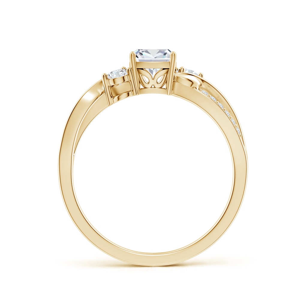 5mm FGVS Nature Inspired Cushion Lab-Grown Diamond Twisted Vine Engagement Ring in Yellow Gold - side 199