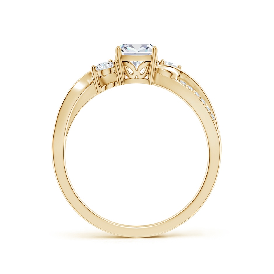 5mm FGVS Nature Inspired Cushion Lab-Grown Diamond Twisted Vine Engagement Ring in Yellow Gold side 199