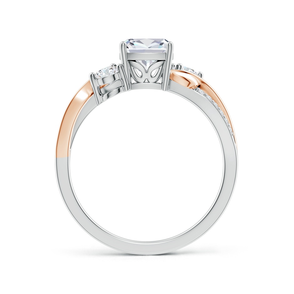 6mm FGVS Nature Inspired Cushion Lab-Grown Diamond Twisted Vine Engagement Ring in 18K White Gold 18K Rose Gold side 199