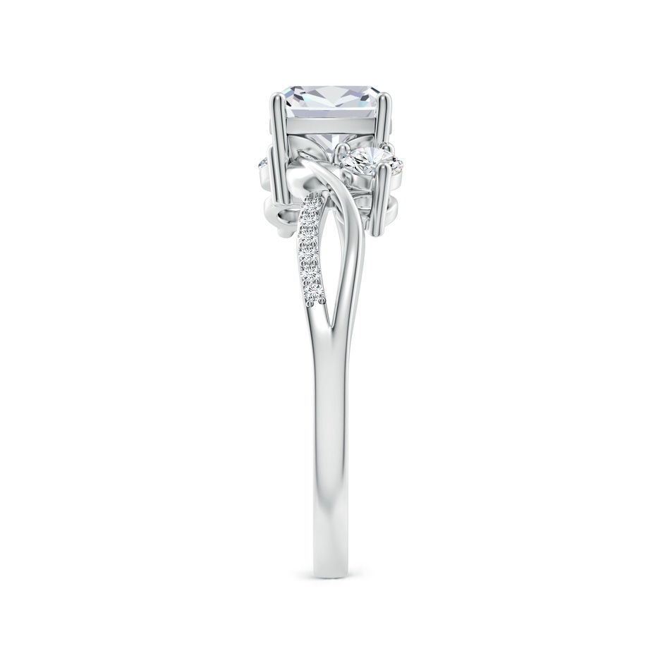 6mm FGVS Nature Inspired Cushion Lab-Grown Diamond Twisted Vine Engagement Ring in 18K White Gold side 299