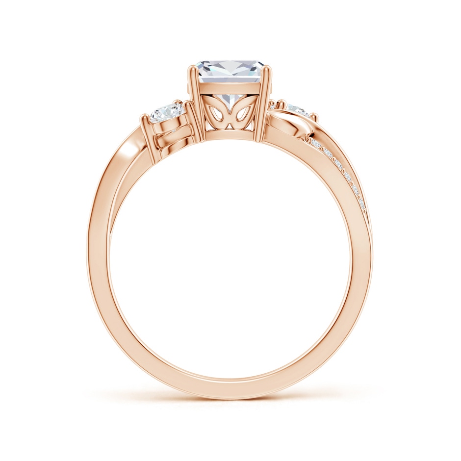 6mm FGVS Nature Inspired Cushion Lab-Grown Diamond Twisted Vine Engagement Ring in Rose Gold side 199