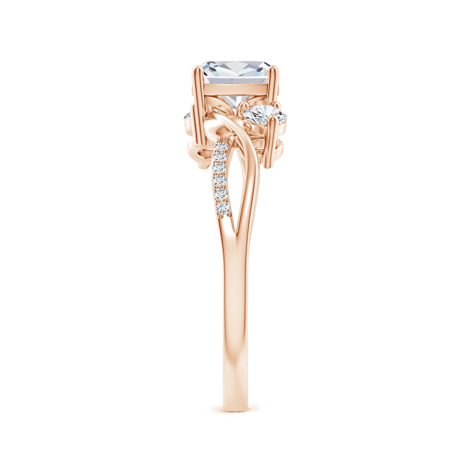 6mm FGVS Nature Inspired Cushion Lab-Grown Diamond Twisted Vine Engagement Ring in Rose Gold side 299