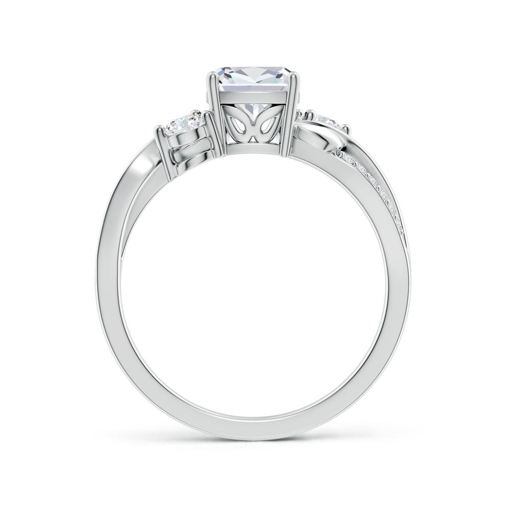 6mm FGVS Nature Inspired Cushion Lab-Grown Diamond Twisted Vine Engagement Ring in White Gold - side 199