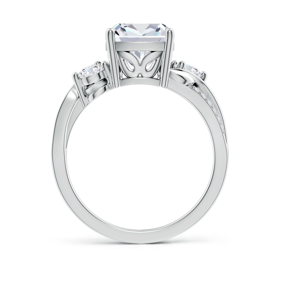 8mm FGVS Nature Inspired Cushion Lab-Grown Diamond Twisted Vine Engagement Ring in White Gold side 199