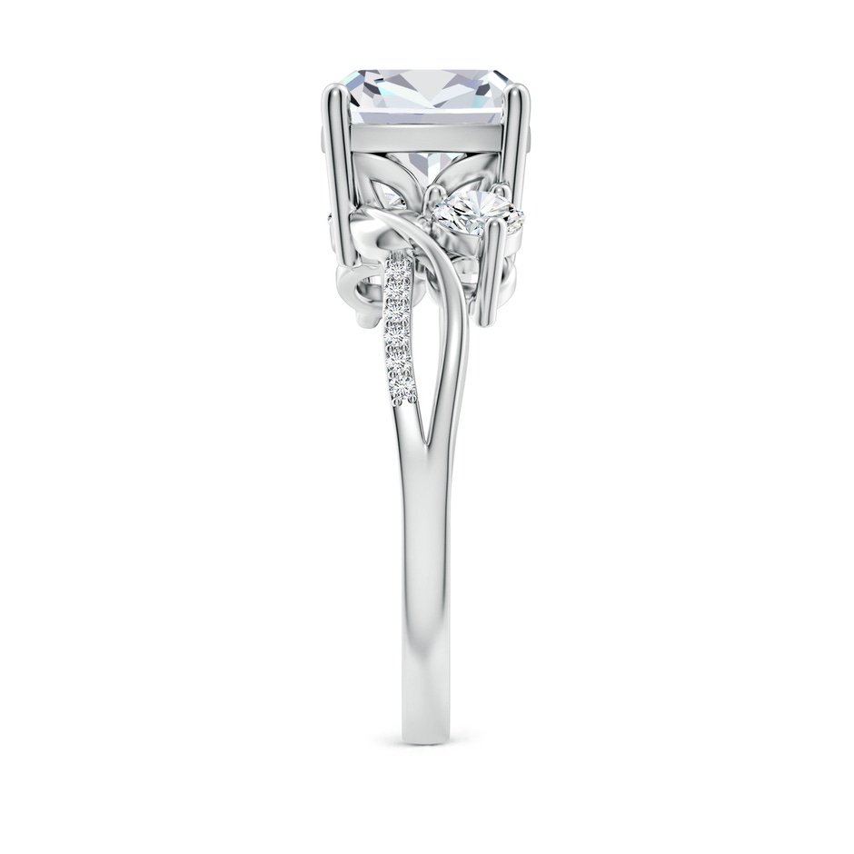 8mm FGVS Nature Inspired Cushion Lab-Grown Diamond Twisted Vine Engagement Ring in White Gold side 299