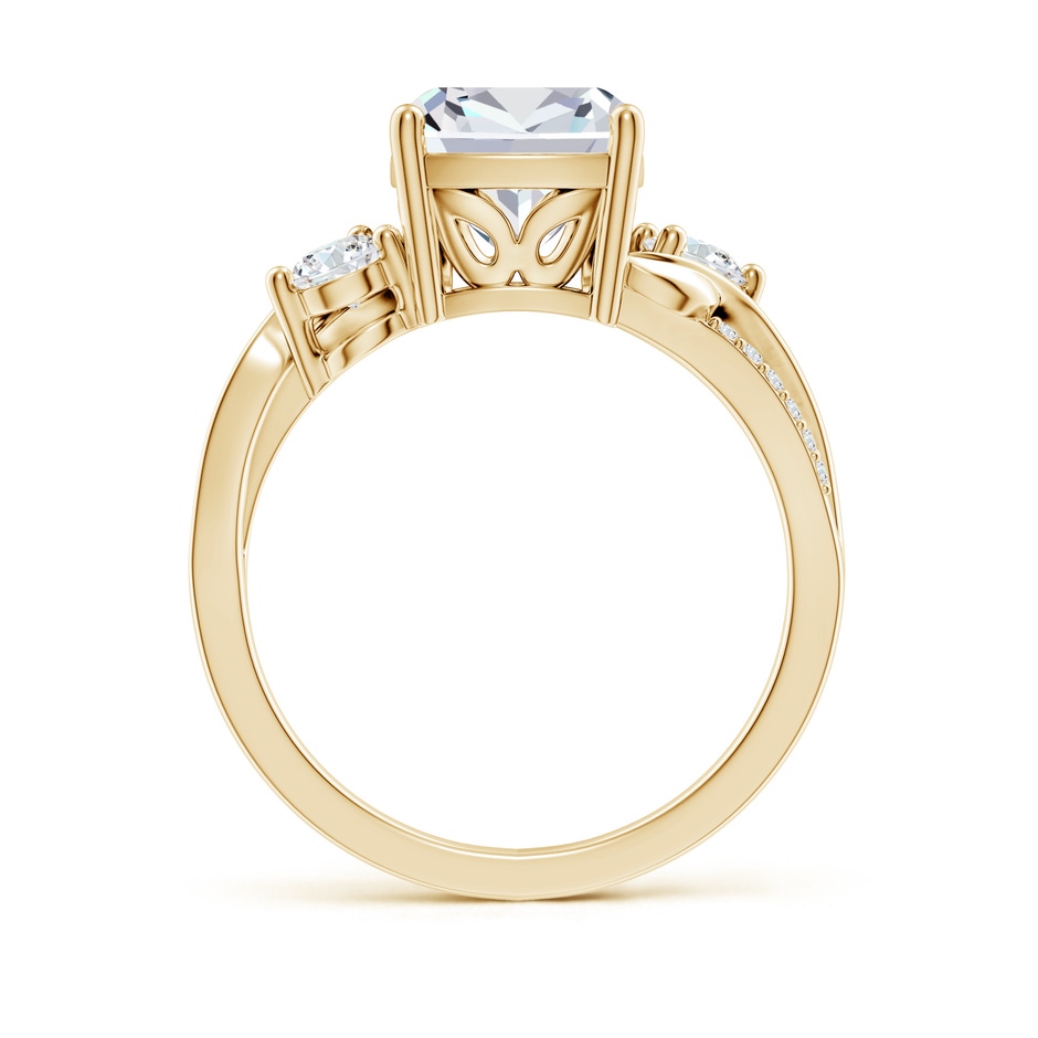 8mm FGVS Nature Inspired Cushion Lab-Grown Diamond Twisted Vine Engagement Ring in Yellow Gold side 199