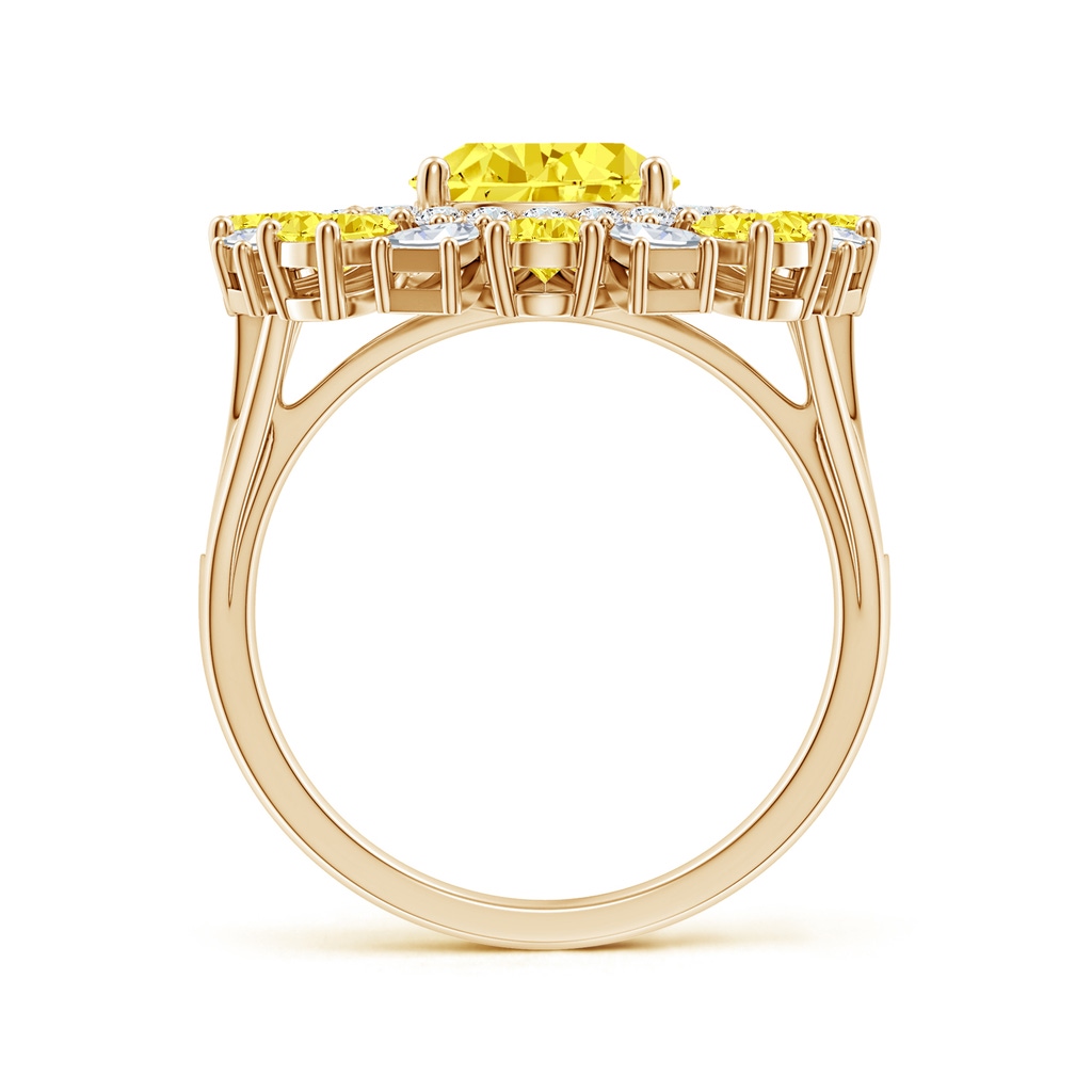10x8mm Labgrown Aurora Pear Lab-Grown Fancy Intense Yellow Diamond Sunburst Split Shank Ring in 18K Yellow Gold - side 199