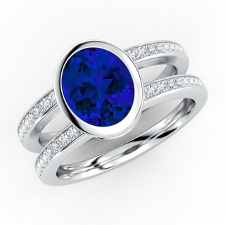 Oval Lab-Grown Lab Grown Blue Sapphire