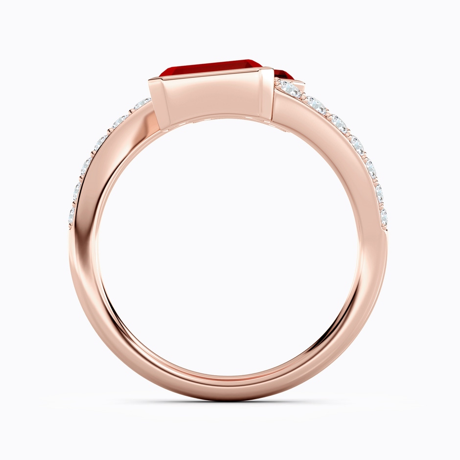 7x5mm Labgrown Emerald-Cut Lab-Grown Ruby Two Stone Bypass Ring in Rose Gold side 199