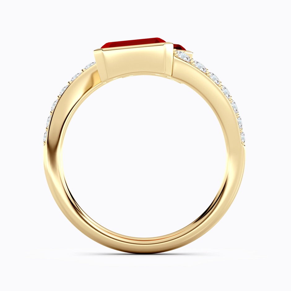 7x5mm Labgrown Emerald-Cut Lab-Grown Ruby Two Stone Bypass Ring in Yellow Gold side 199