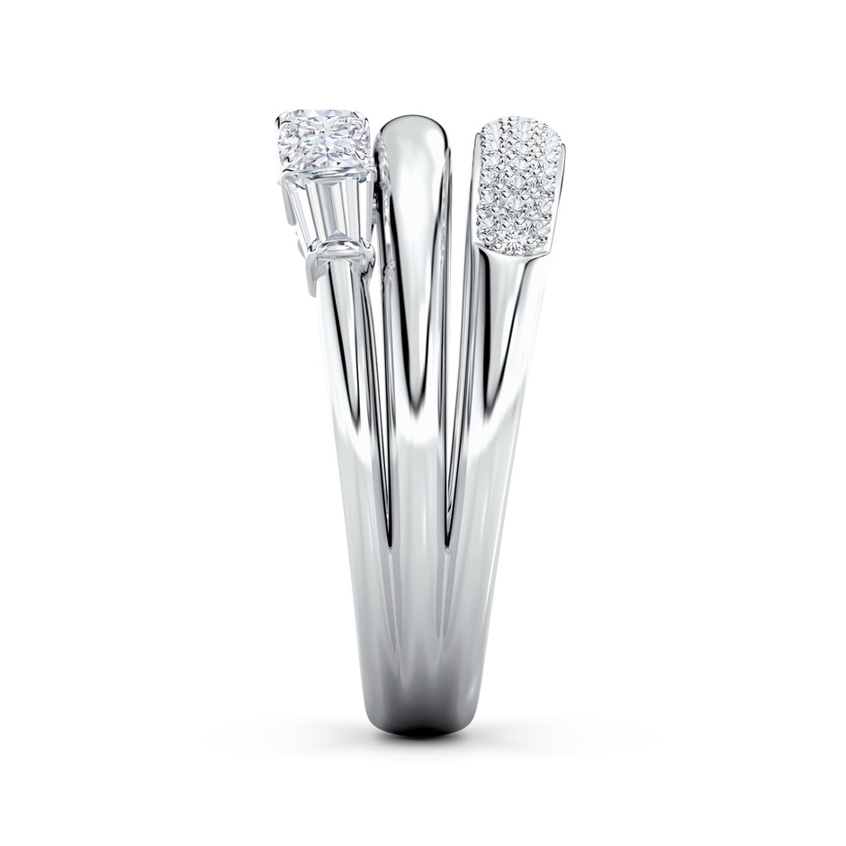 4x3mm FGVS Multi-Shape Lab-Grown Diamond Triple Layered Statement Ring in 18K White Gold side 299