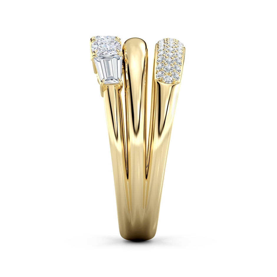 4x3mm FGVS Multi-Shape Lab-Grown Diamond Triple Layered Statement Ring in Yellow Gold side 299