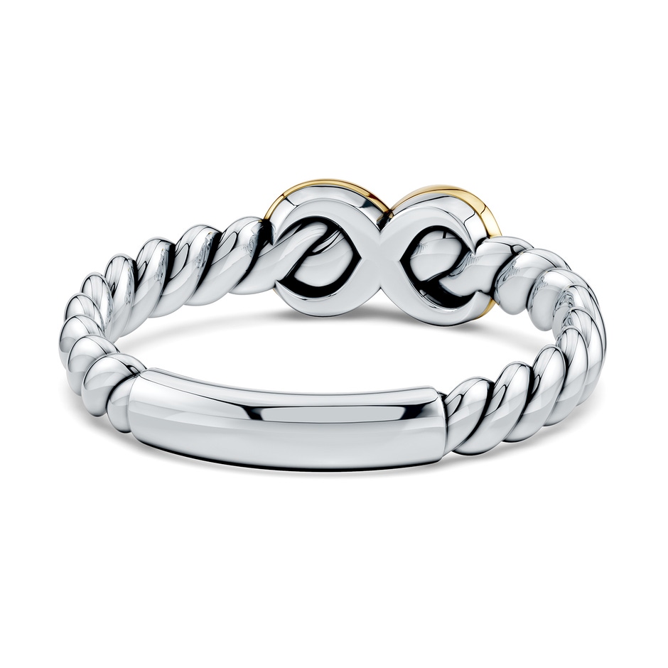 1.3mm FGVS Oxidized Sterling Silver and 18K Yellow Gold Lab-Grown Diamond Infinity Ring in  Sterling Silver & 18K Yellow Gold side 249