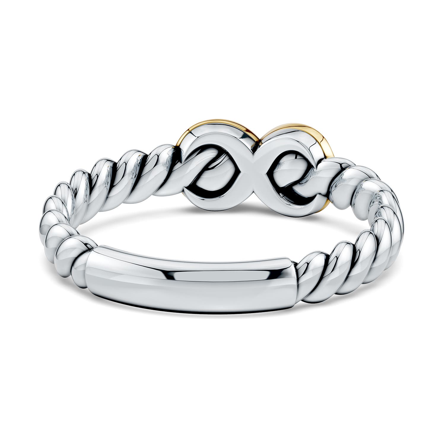 1.3mm FGVS Oxidized Sterling Silver and 18CT Yellow Gold Lab-Grown Diamond Infinity Ring in Sterling Silver & 18CT Yellow Gold - side 4