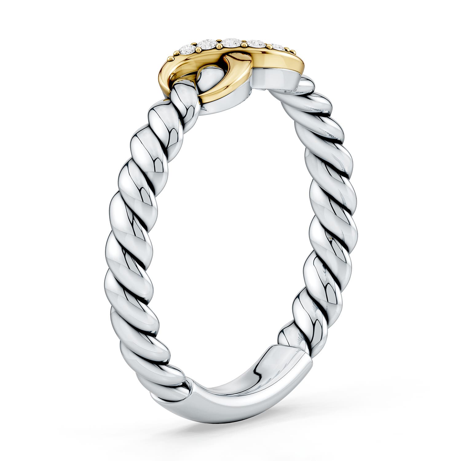 1.3mm FGVS Oxidized Sterling Silver and 18CT Yellow Gold Lab-Grown Diamond Infinity Ring in Sterling Silver & 18CT Yellow Gold - side 7