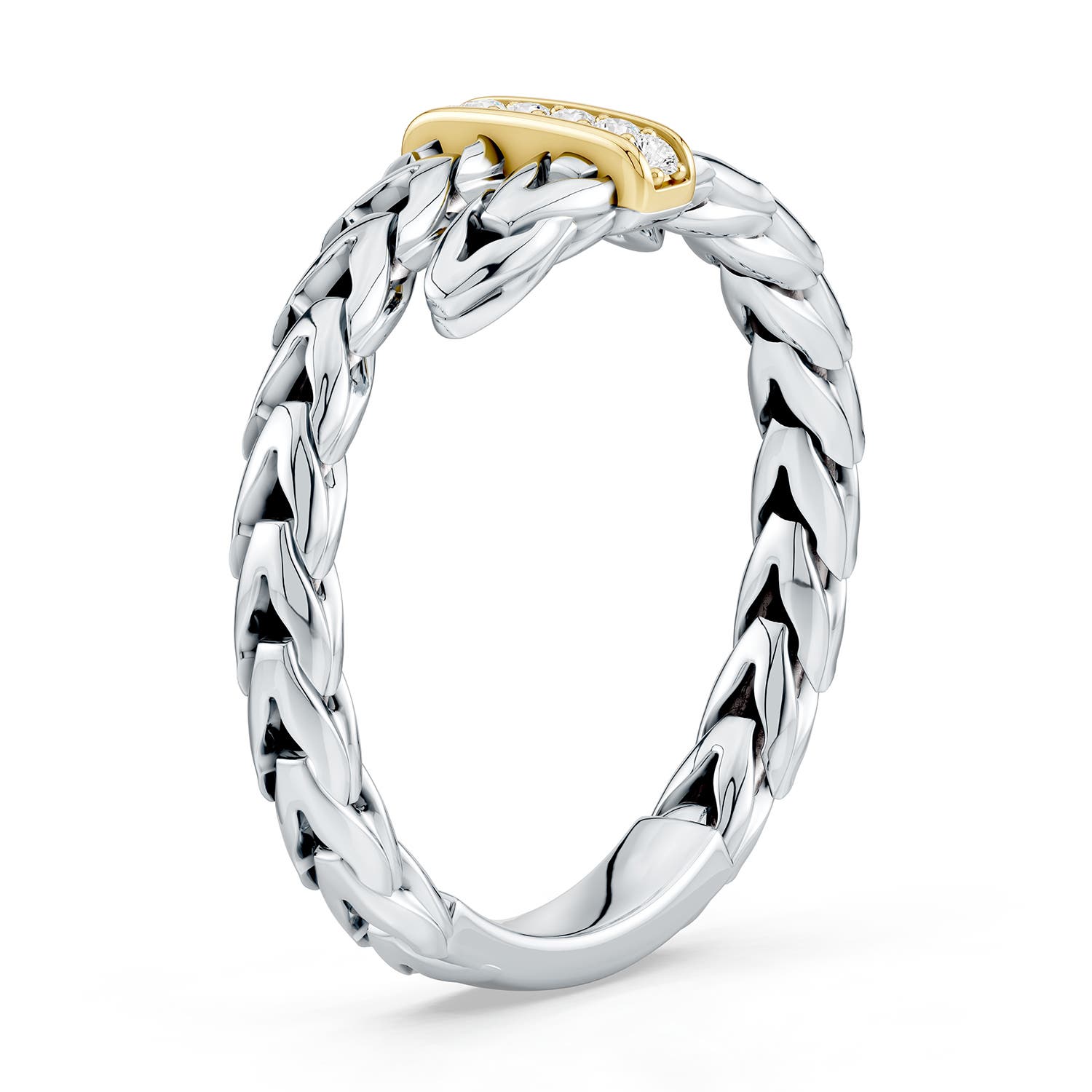 Oxidized Sterling Silver and 18K Yellow Gold Lab-Grown