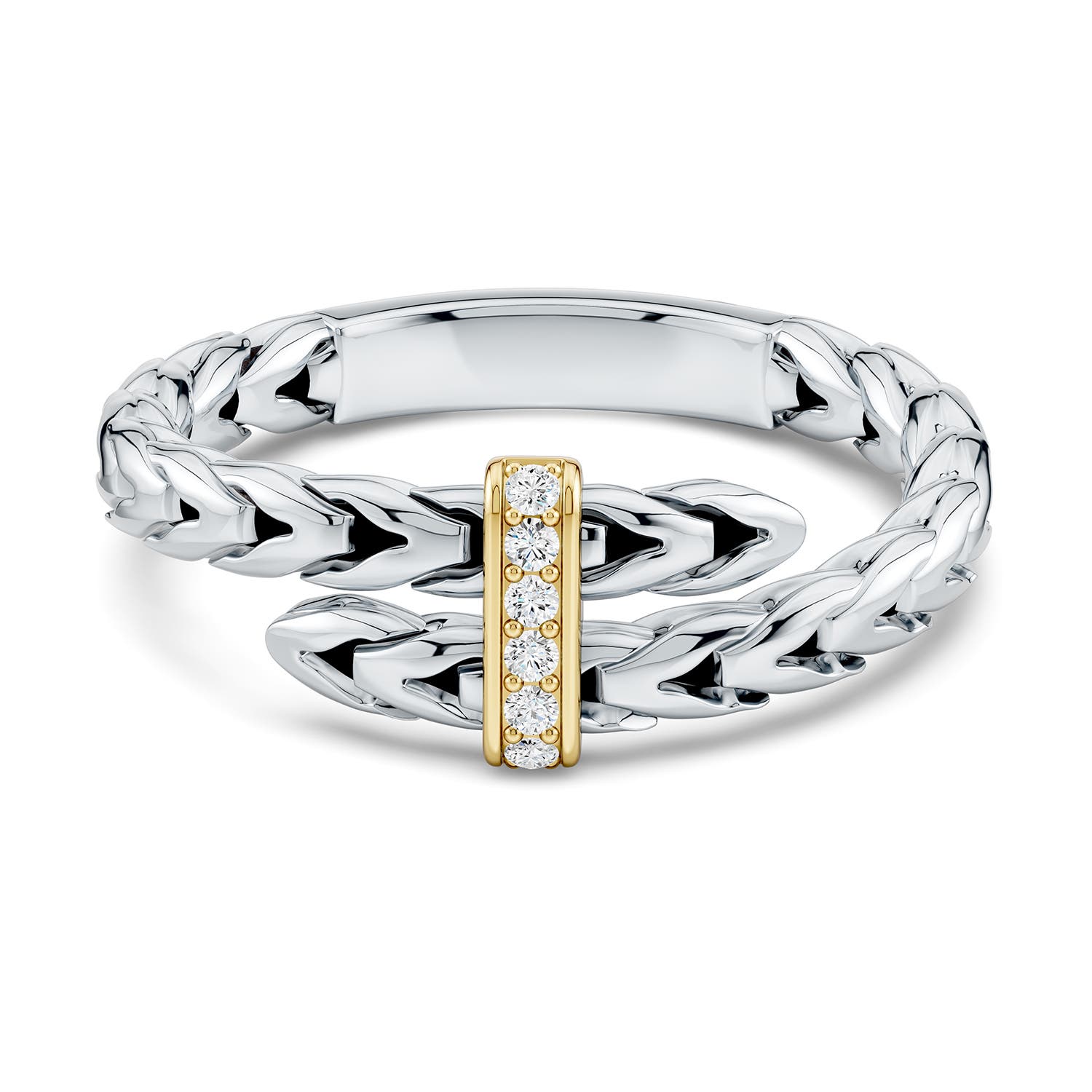 Oxidized Sterling Silver and 18K Yellow Gold Lab-Grown