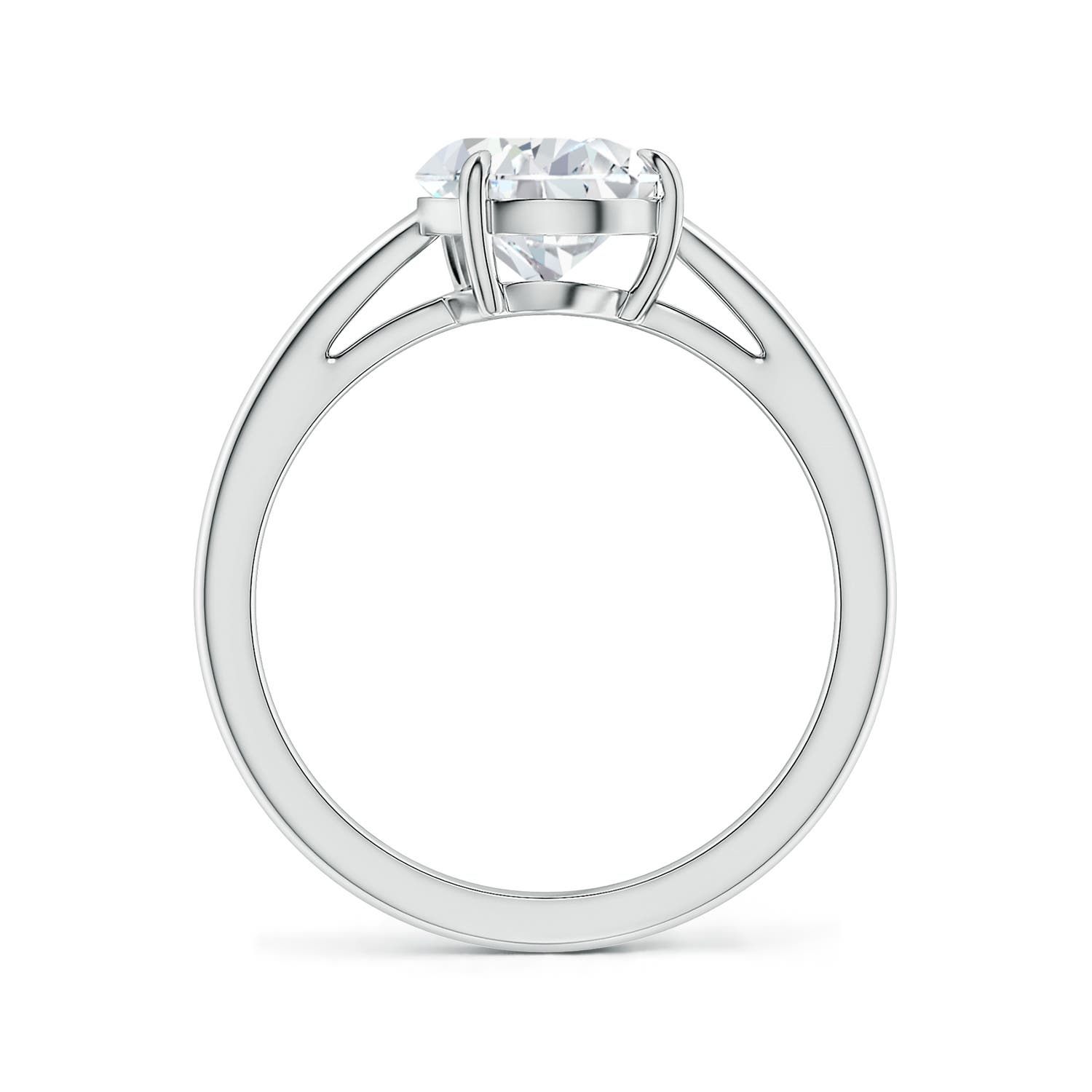 11x7mm FGVS Claw-Set Tilted Pear Lab-Grown Diamond Solitaire Engagement Ring in White Gold - side 4