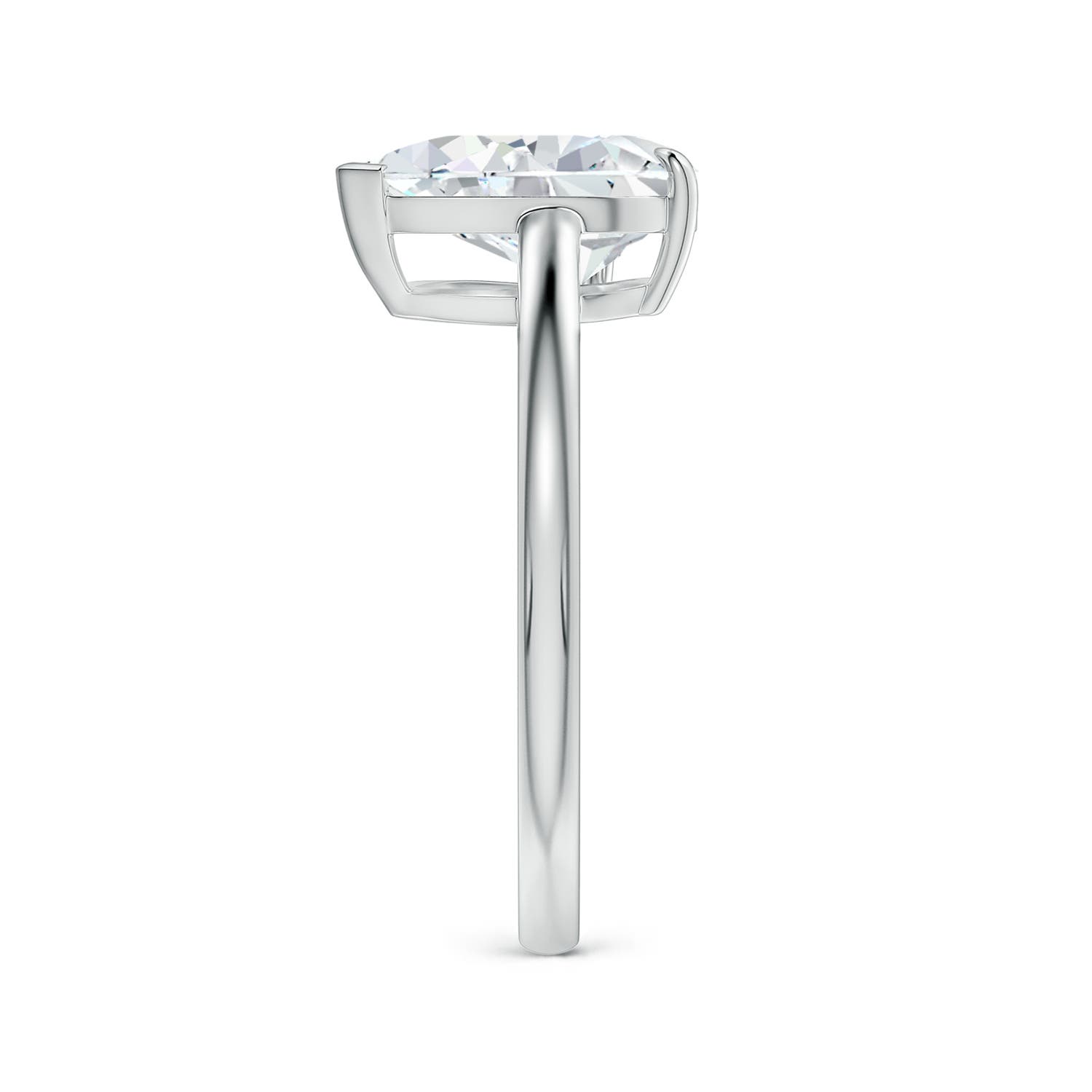 11x7mm FGVS Claw-Set Tilted Pear Lab-Grown Diamond Solitaire Engagement Ring in White Gold - side 5