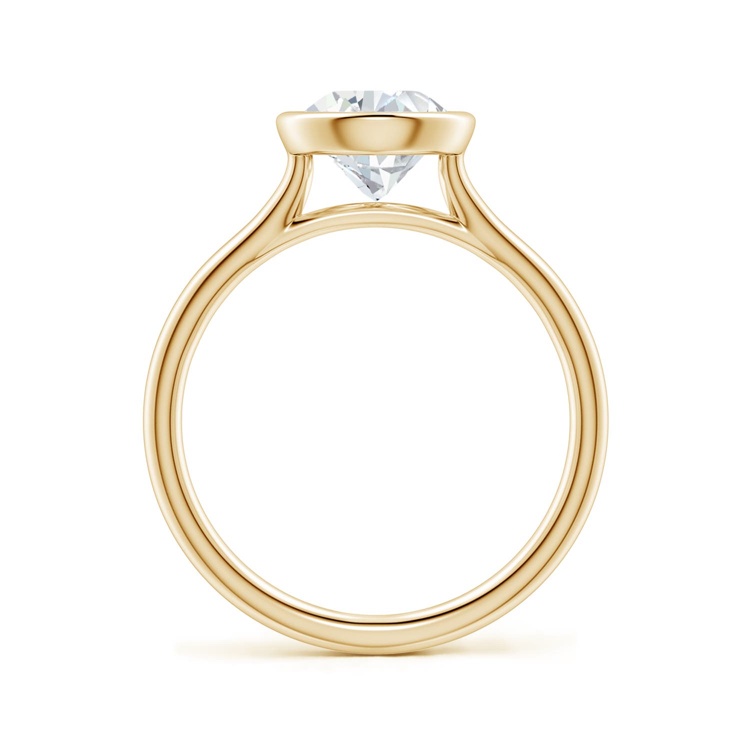 11x7mm FGVS Bezel-Set Pear Lab-Grown Diamond Solitaire Engagement Ring in Yellow Gold - side 4