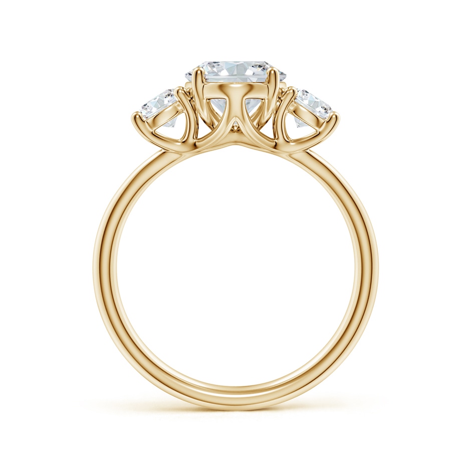 9.9x7.3mm FGVS Oval and Round Lab-Grown Diamond Three-Stone Engagement Ring in Yellow Gold side 199