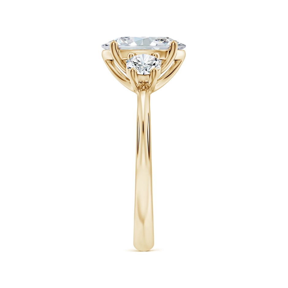 9.9x7.3mm FGVS Oval and Round Lab-Grown Diamond Three-Stone Engagement Ring in Yellow Gold side 299