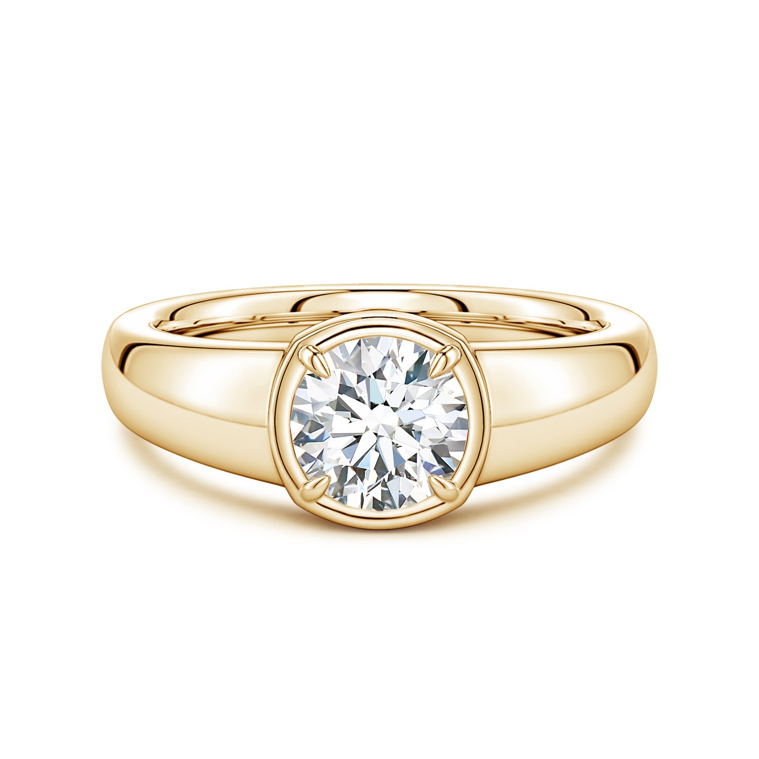 Gold Ring Ring Prong Repair Cost Bezel And Prong Round Lab-Grown