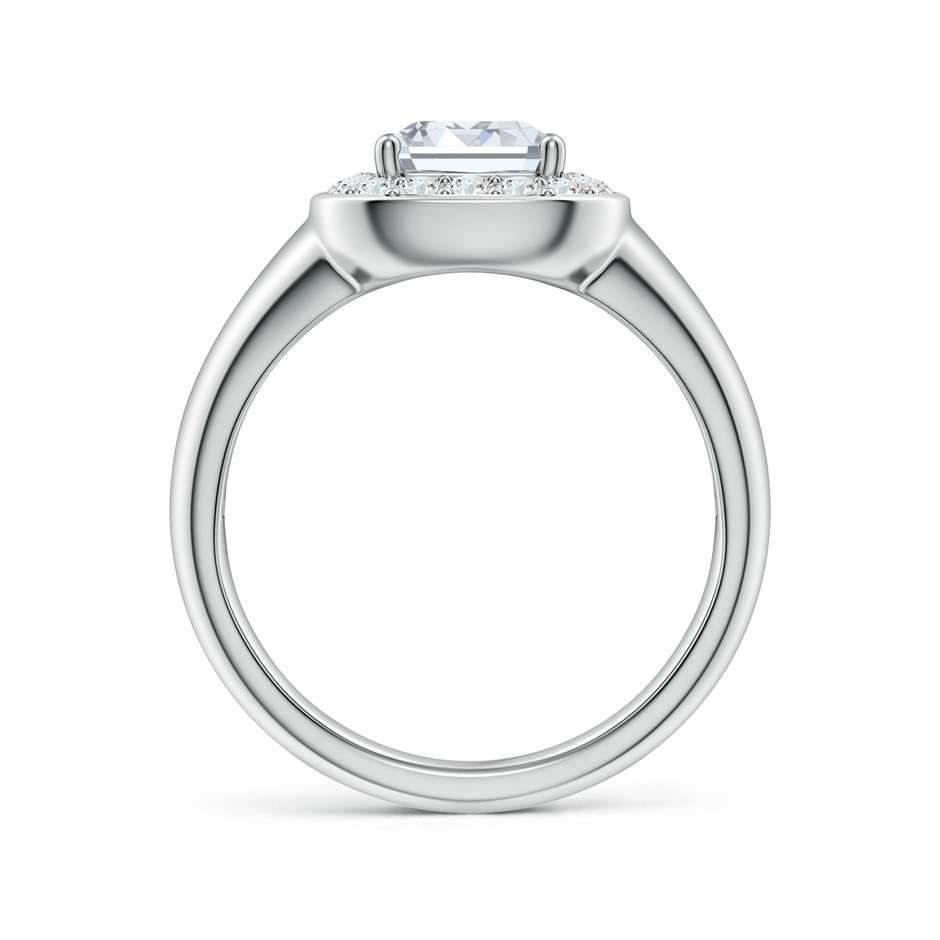 9.10x6.45mm FGVS Emerald-Cut Lab-Grown Diamond Signet Halo Engagement Ring in White Gold side 199