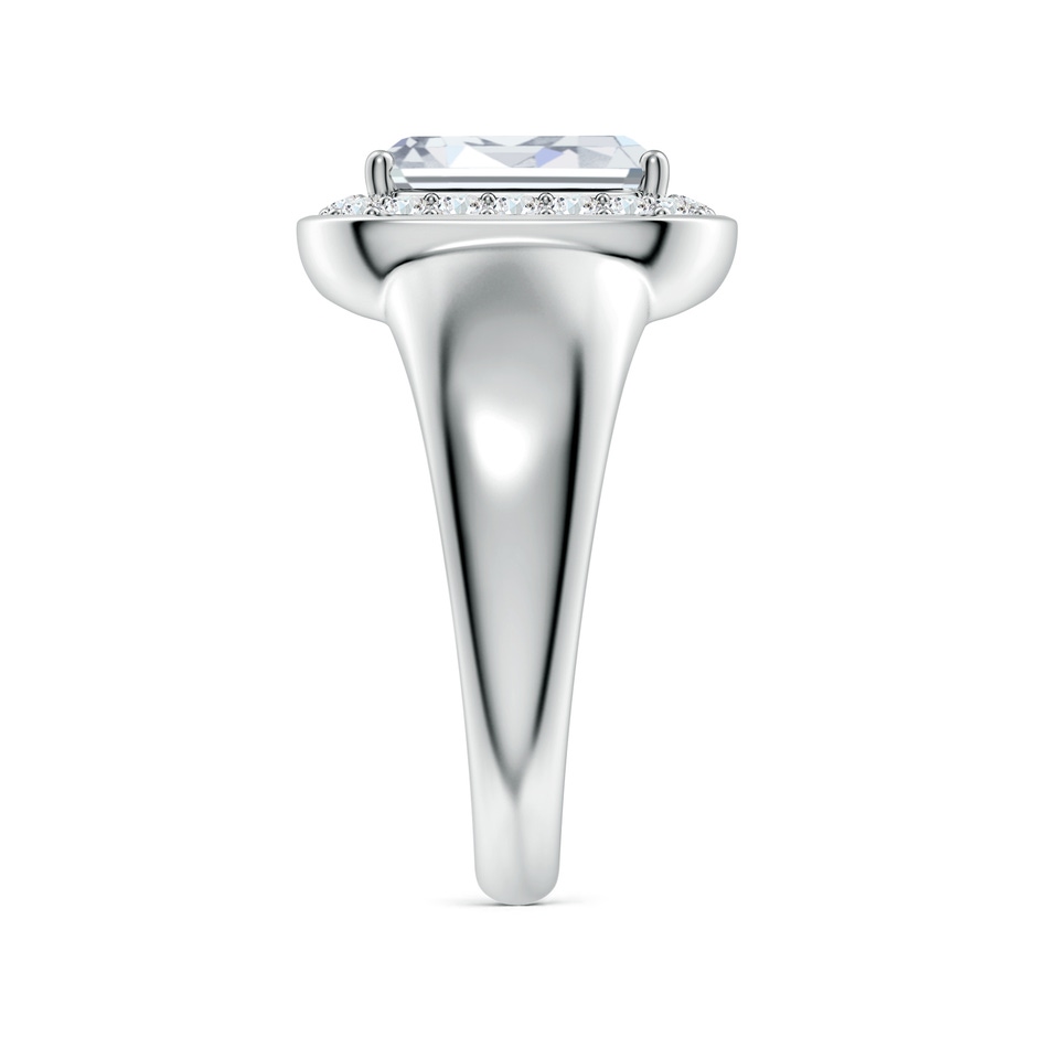 9.10x6.45mm FGVS Emerald-Cut Lab-Grown Diamond Signet Halo Engagement Ring in White Gold side 299