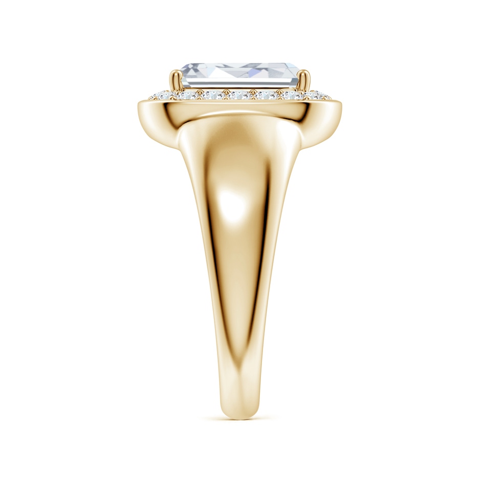 9.10x6.45mm FGVS Emerald-Cut Lab-Grown Diamond Signet Halo Engagement Ring in Yellow Gold side 299