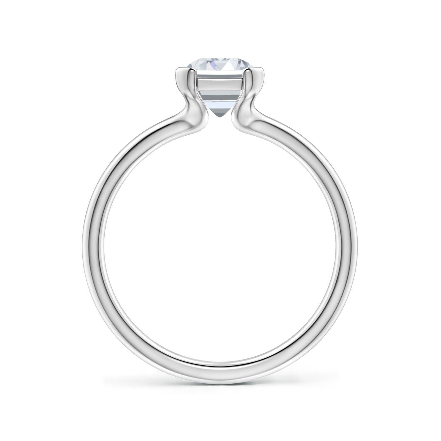 7.5x5.5mm FGVS Semi Bezel-Set Emerald-Cut Lab-Grown Diamond Solitaire Engagement Ring in White Gold - side 4