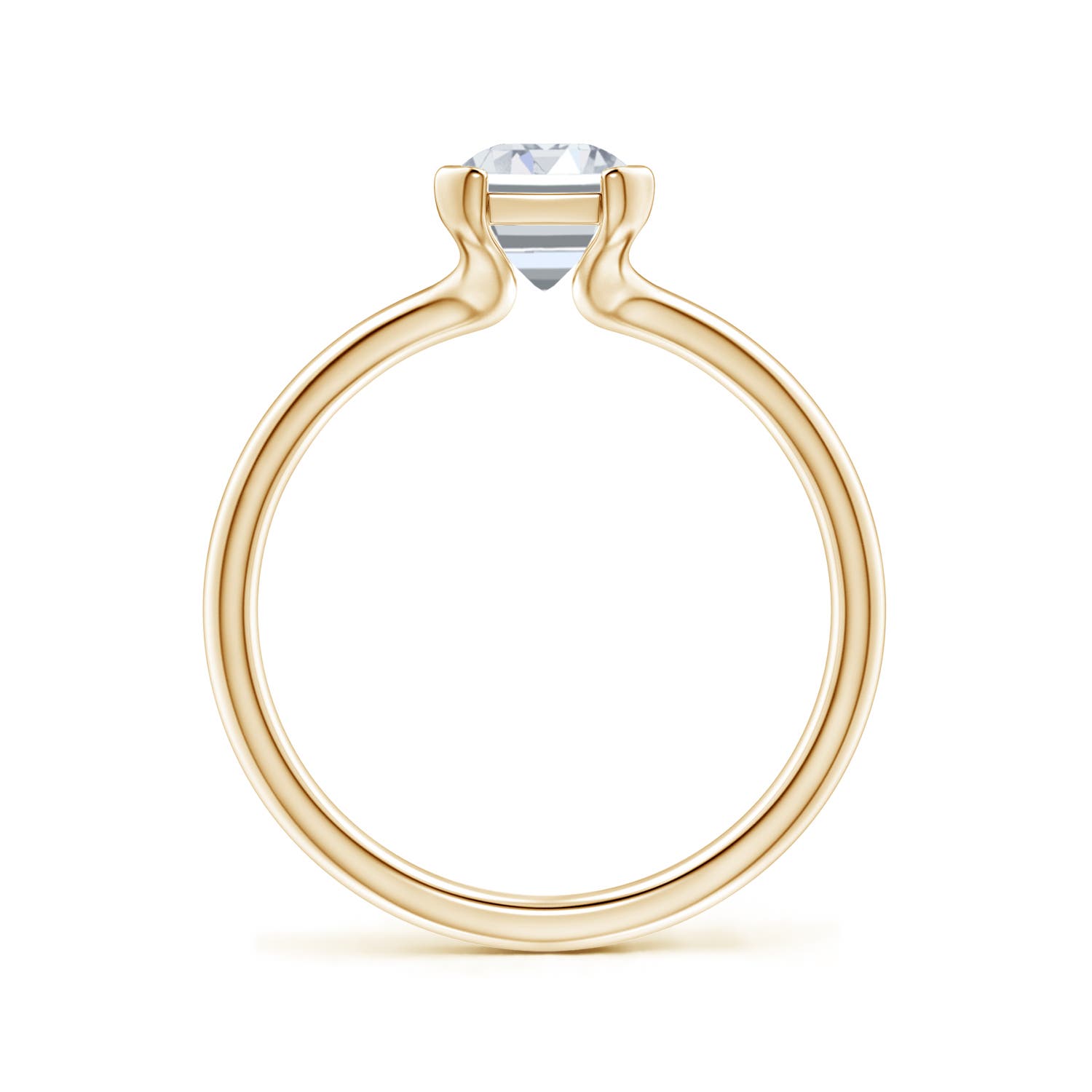 7.5x5.5mm FGVS Semi Bezel-Set Emerald-Cut Lab-Grown Diamond Solitaire Engagement Ring in Yellow Gold