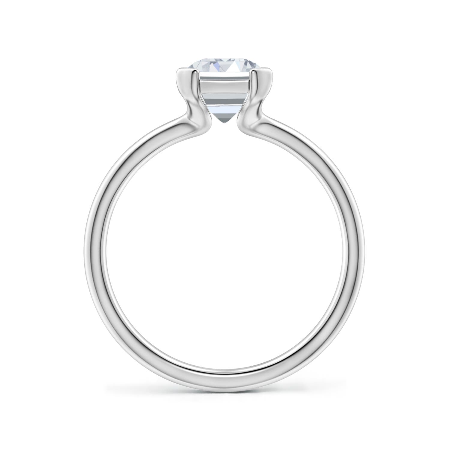 8x6mm FGVS Semi Bezel-Set Emerald-Cut Lab-Grown Diamond Solitaire Engagement Ring in White Gold - side 4