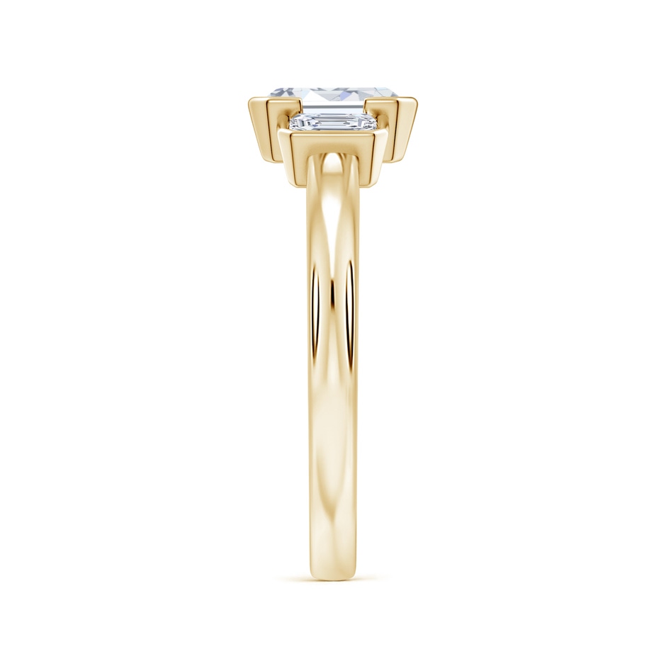 6.5x4.5mm FGVS Semi Bezel-Set Emerald-Cut Lab-Grown Diamond Three-Stone Engagement Ring in 18K Yellow Gold side 299