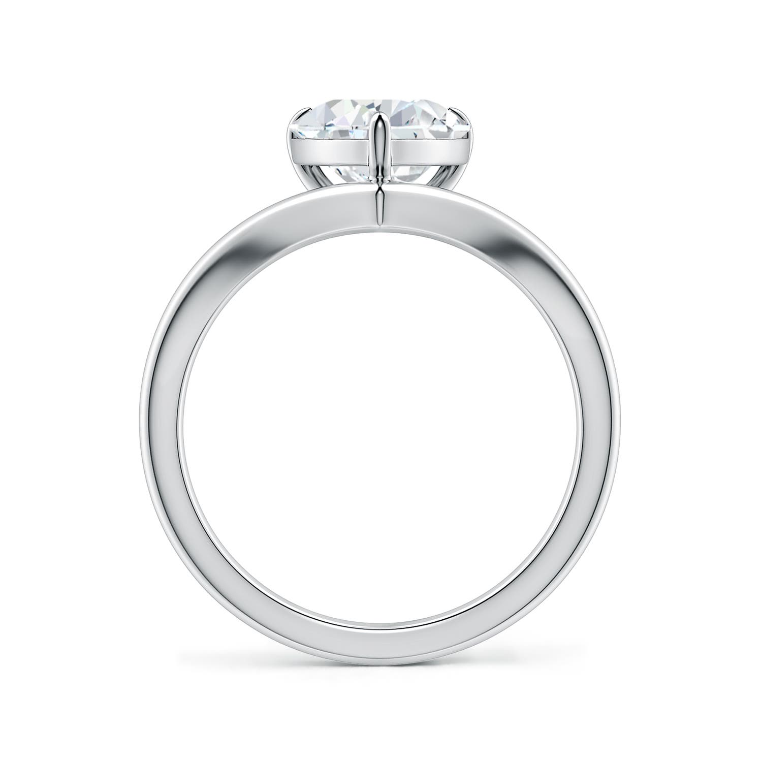 12x8mm FGVS Solitaire Pear Lab-Grown Diamond V-Shaped Engagement Ring in White Gold - side 4