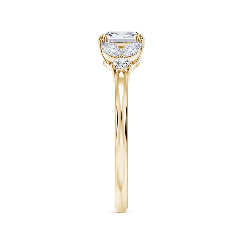 5.5mm FGVS Double-Claw Prong Cushion Lab-Grown Diamond Side Stone Engagement Ring in 18K Yellow Gold side 299