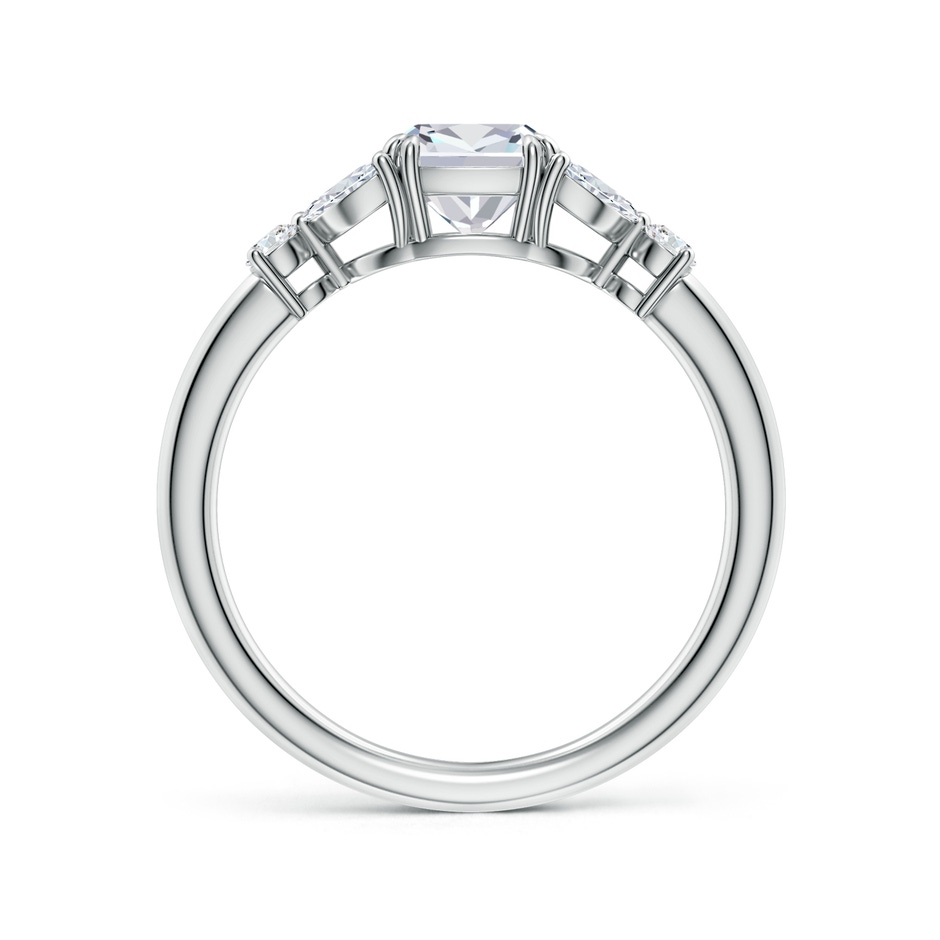 5.5mm FGVS Double-Claw Prong Cushion Lab-Grown Diamond Side Stone Engagement Ring in White Gold side 199