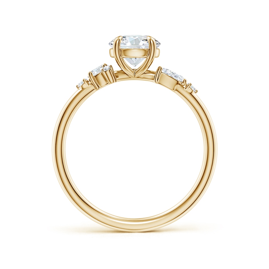 6.4mm FGVS Round Lab-Grown Diamond Engagement Ring with Multi-Shape Accents in Yellow Gold side 199