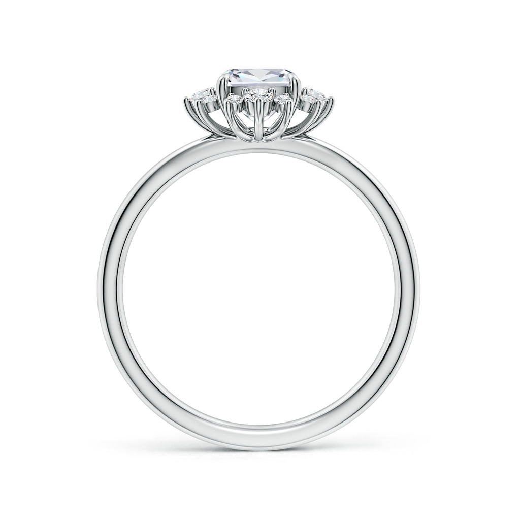 5.25mm FGVS Cushion Lab-Grown Diamond Ornate Halo Engagement Ring in White Gold - side 199