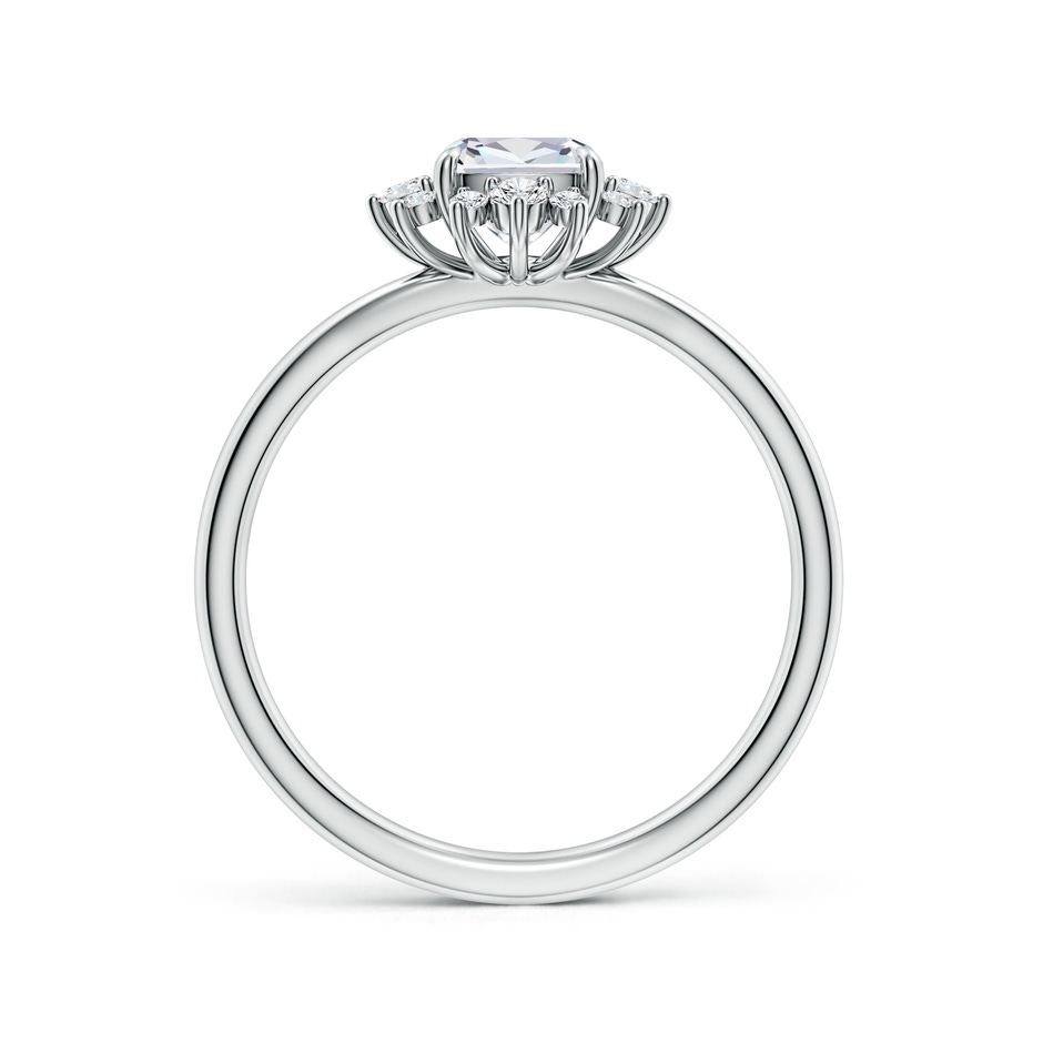5.25mm FGVS Cushion Lab-Grown Diamond Ornate Halo Engagement Ring in White Gold side 199