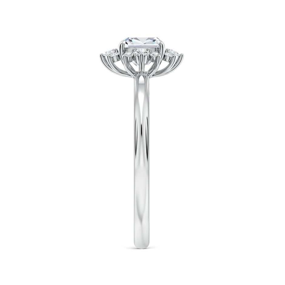 5.25mm FGVS Cushion Lab-Grown Diamond Ornate Halo Engagement Ring in White Gold side 299