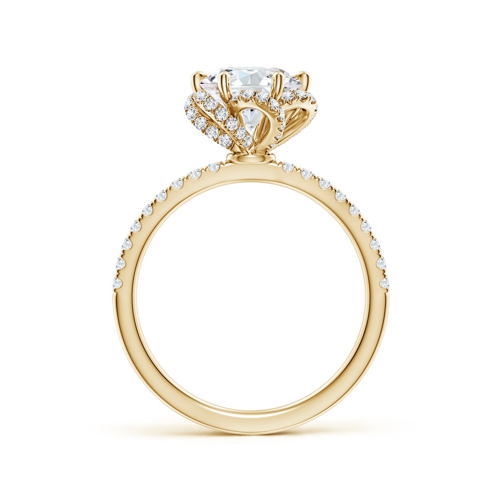 7.75mm FGVS Six-Claw Prong Round Lab-Grown Diamond Floral Basket Engagement Ring in Yellow Gold - side 199