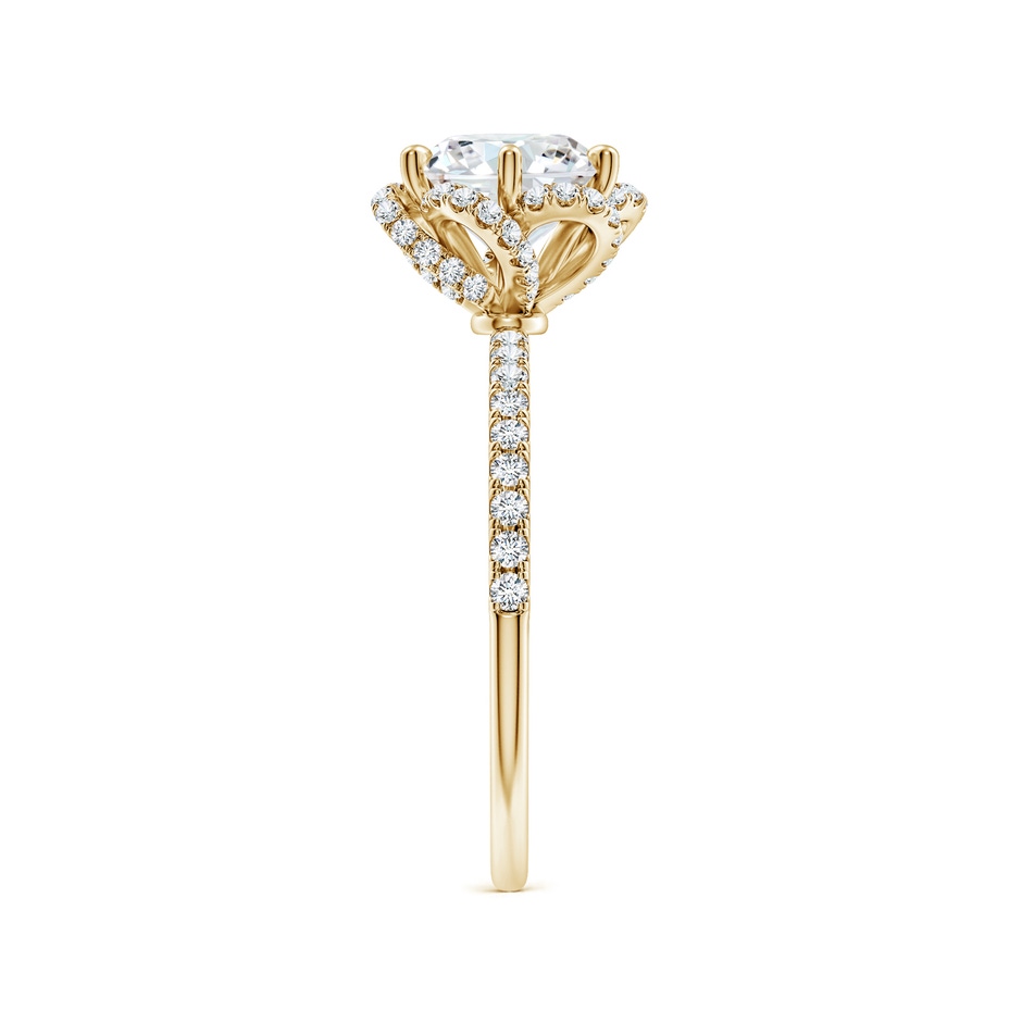 7.75mm FGVS Six-Claw Prong Round Lab-Grown Diamond Floral Basket Engagement Ring in Yellow Gold side 299
